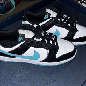 Nike Dunk Black and Turquoise Low-Top Sneakers